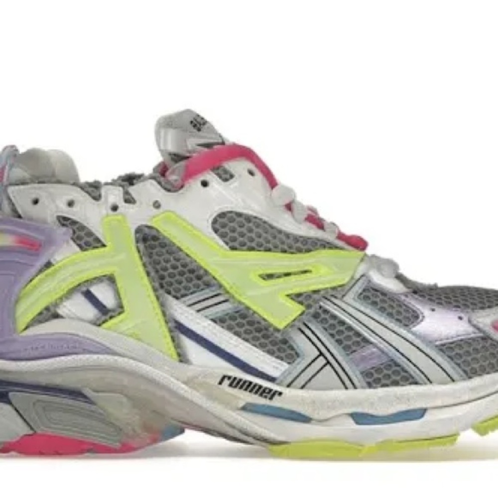 Balenciaga Men's Balenciaga Runner Sneaker 'Grey Light Purple Neon Yellow'